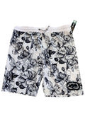 Ecko Unltd Shorts Mens XL Black White Floral Swim Trunks New