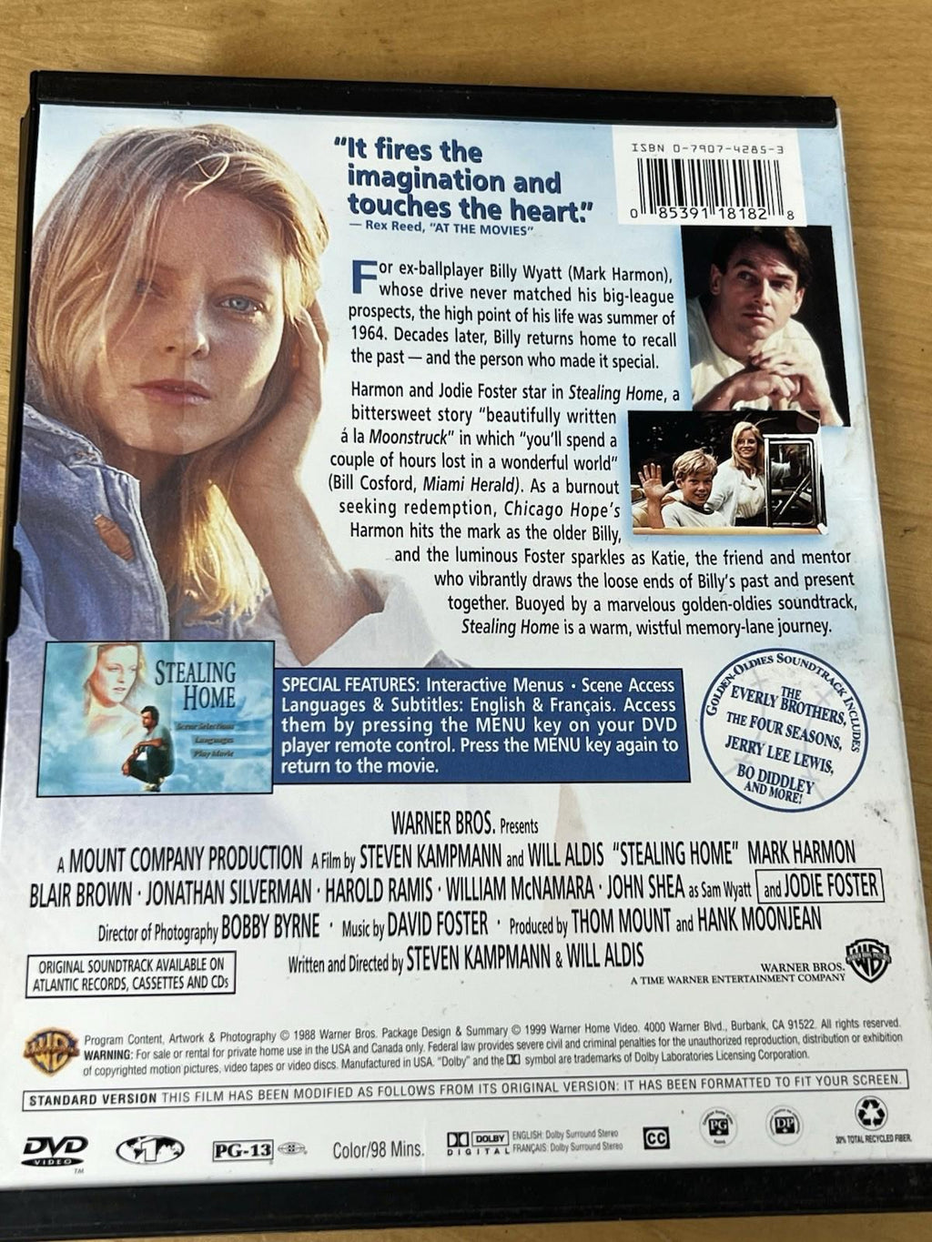 Stealing Home DVD. Mark Harmon, Jodie Foster