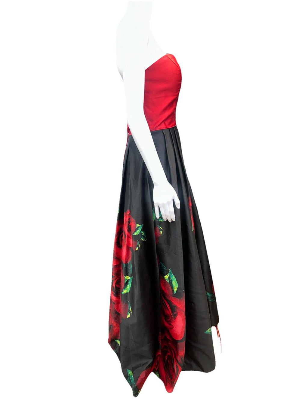 Blondies prom dress size 9 red black with rose Corset top