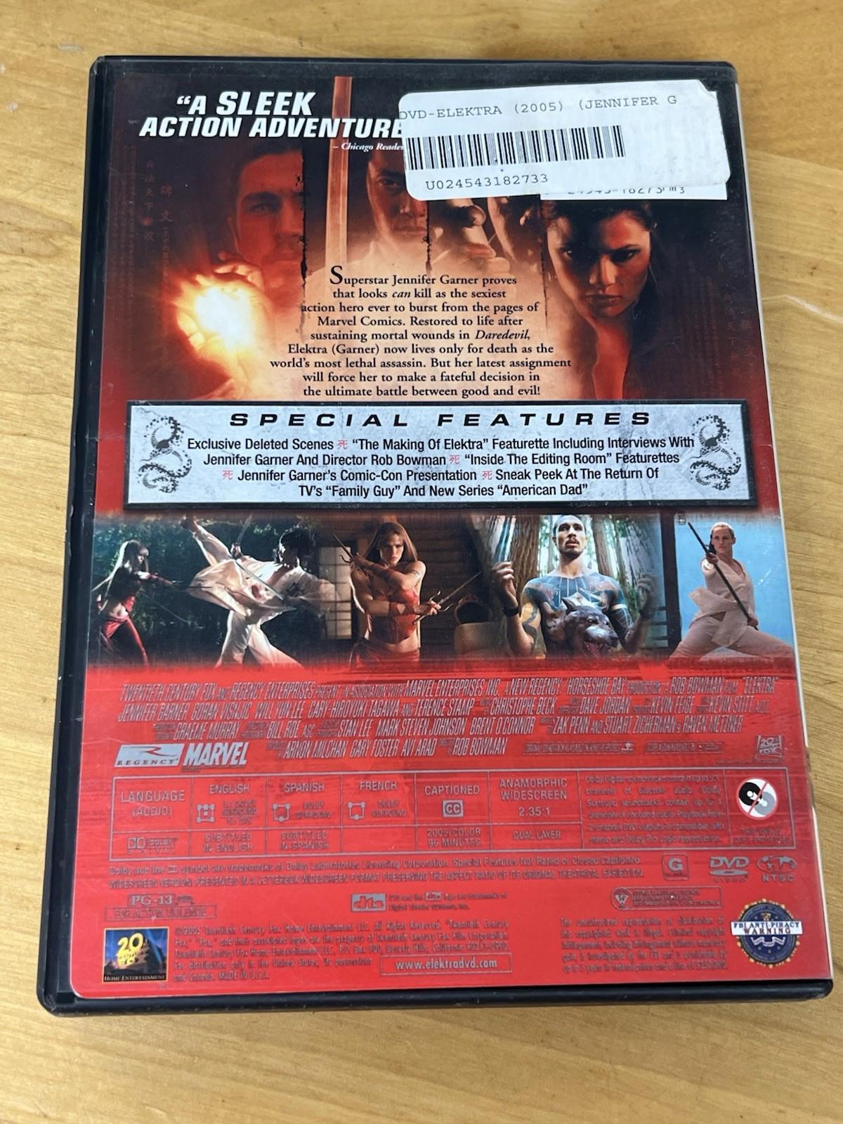 ELEKTRA  -  DVD  Widescreen "not new, still Good to mint"