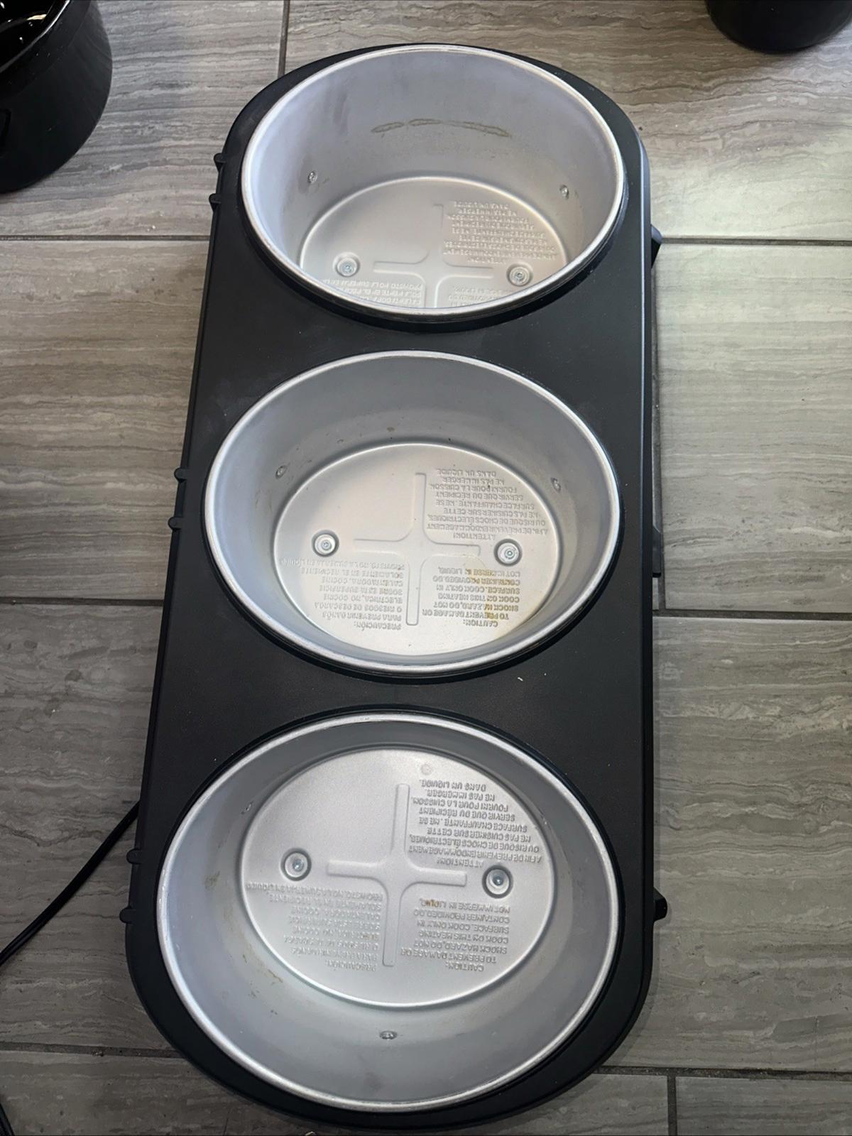Frigidaire 2.5 Quart Three Pot Slow Cooker Stainless Steel