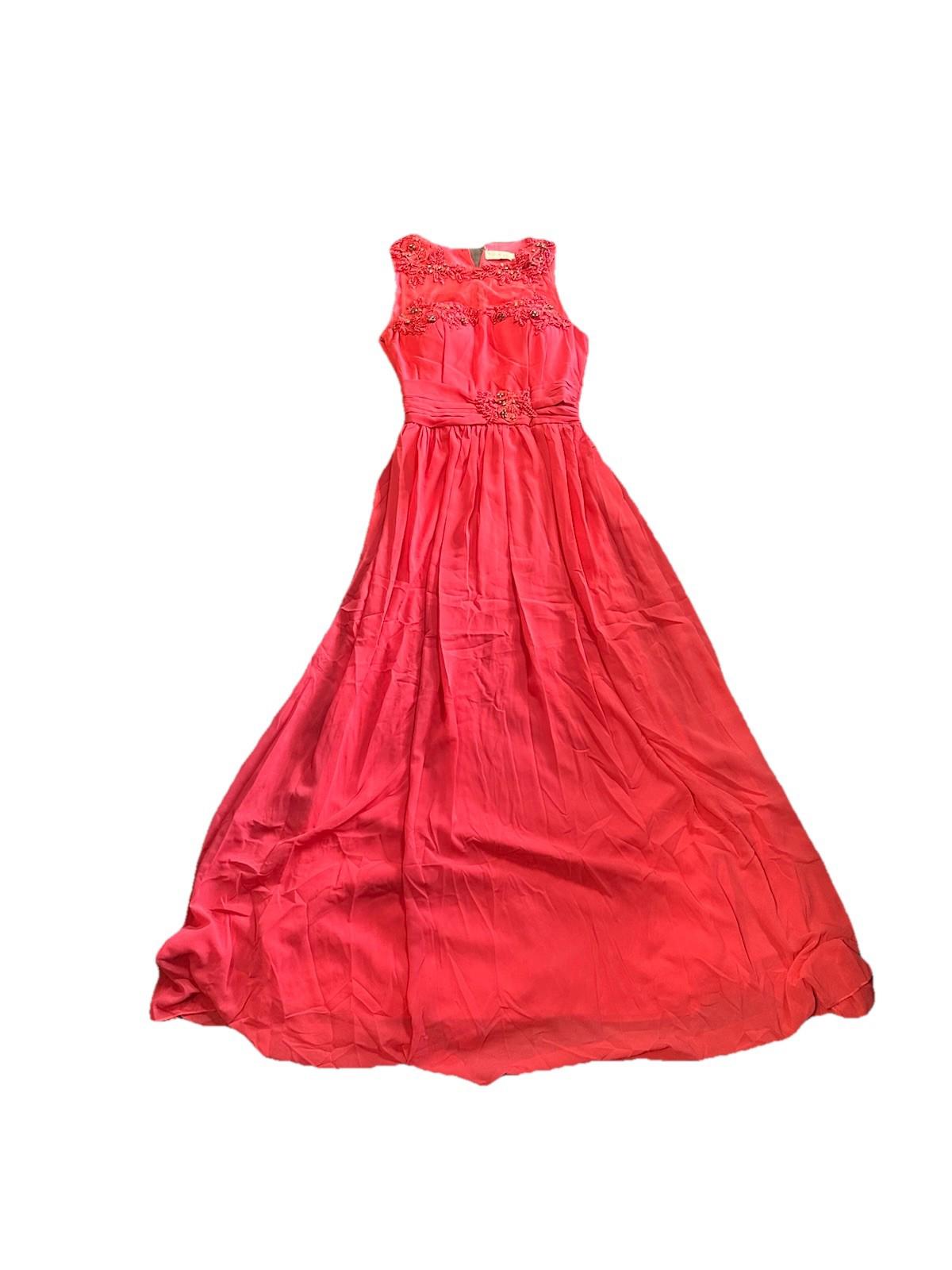 Neslay Maxi Beaded Pink Sleeveless Formal Dress Size Small