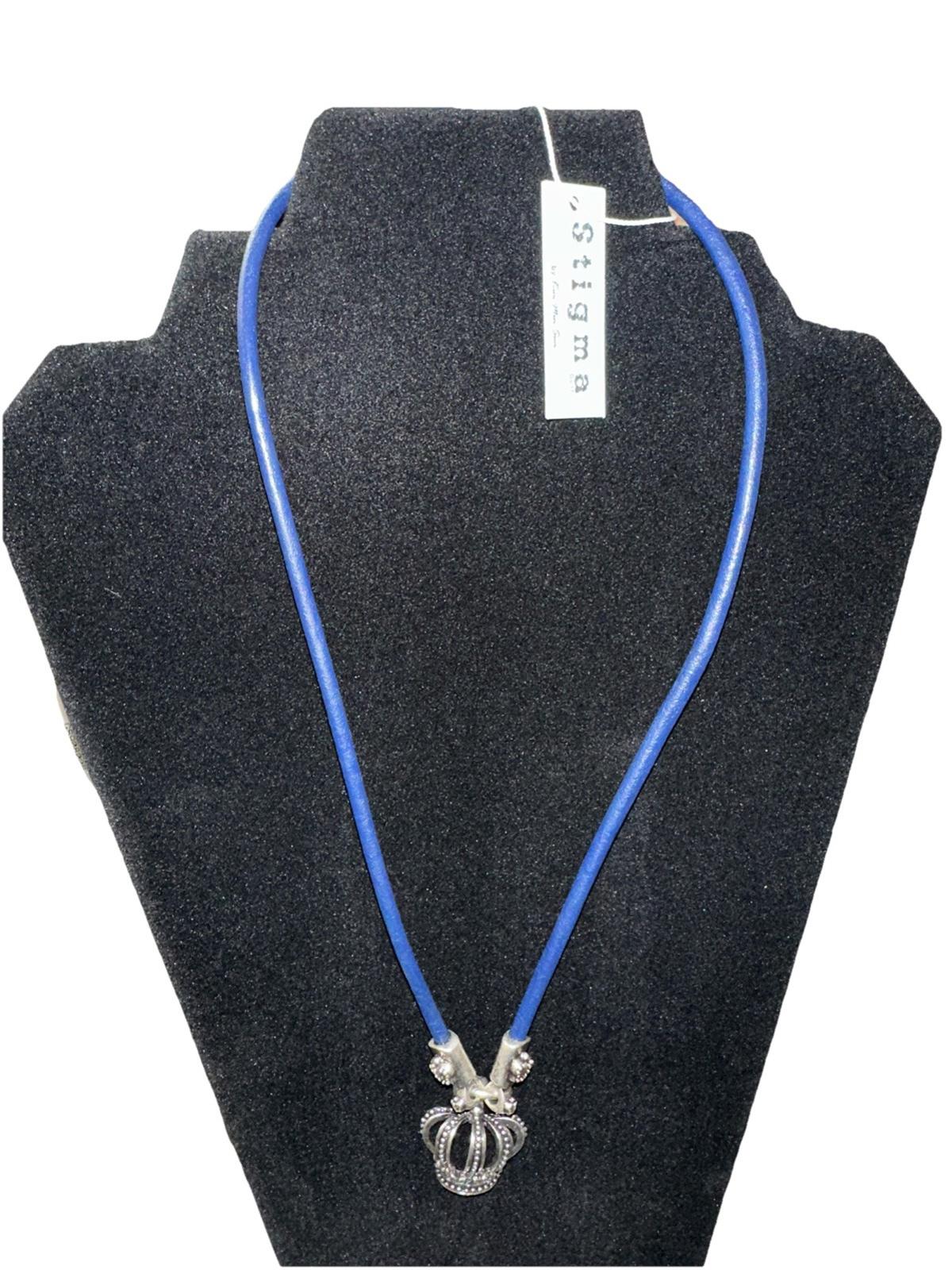 Stigma by Kim Min Sun Necklace With Crown Unisex  Blue Band