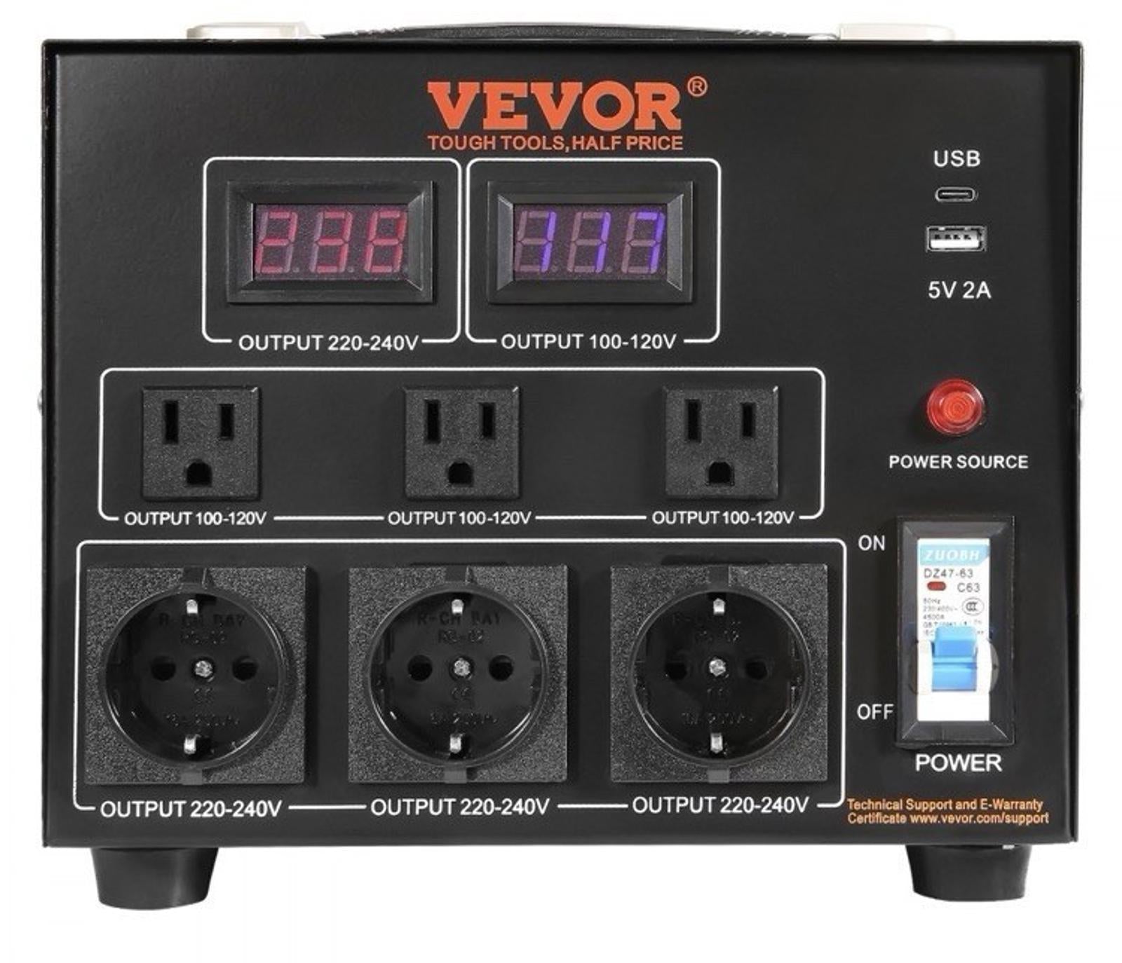 5000W Voltage Converter Up/Down 220V 110V 110V 220V VEVOR