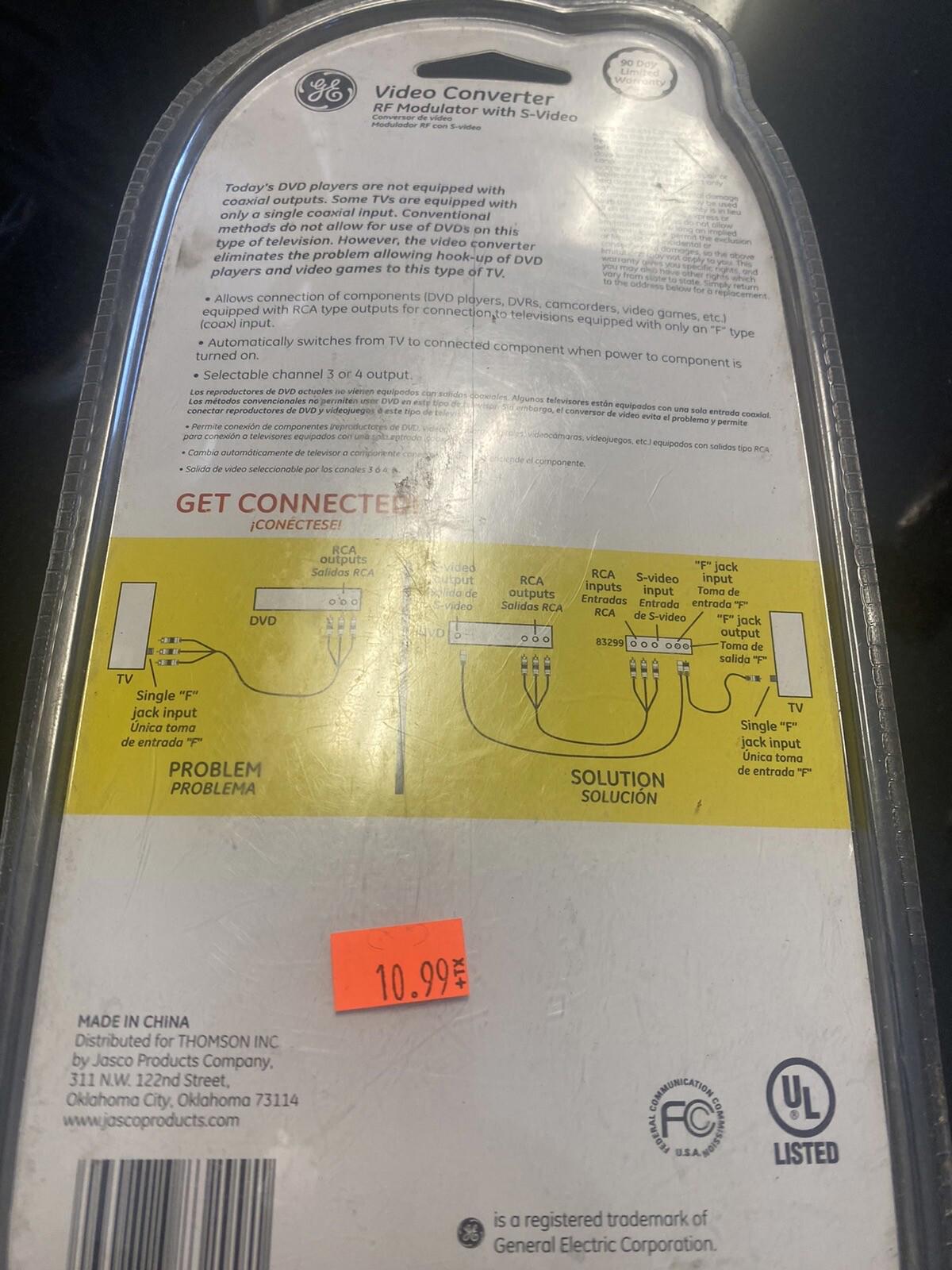 GE Video Converter RF Connect DVD Video Game DVR VHS