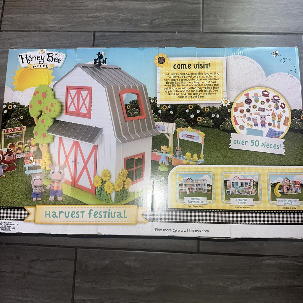 Honey Bee Acres Harvest Festival Playset Barn Over 50 Pieces