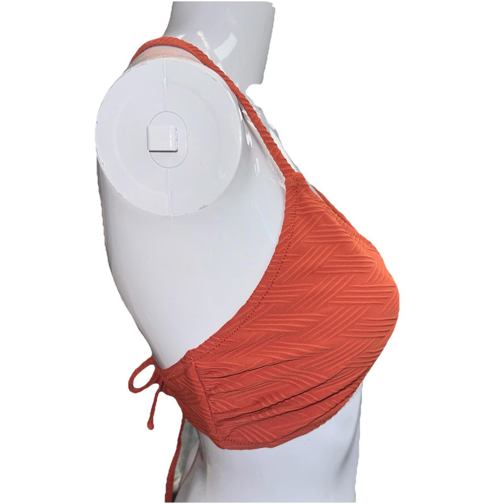 Nwt Cupshe Textured Orange Squares Bikini Top Womens Size L