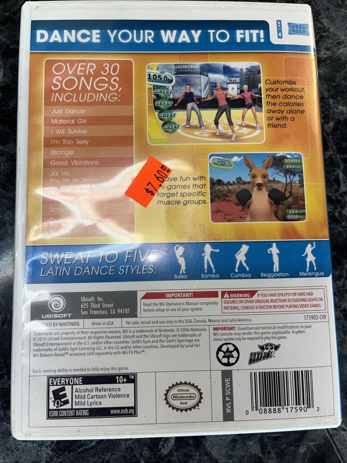 Gold's Gym Dance Workout (Nintendo Wii, 2010) Complete