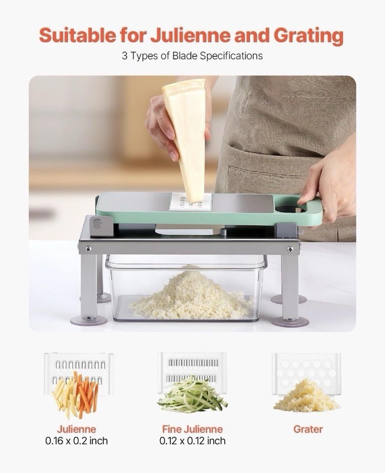 VEVOR 9-in-1 Fru Food Cutter Slicer 9 Blades Stainless Steel