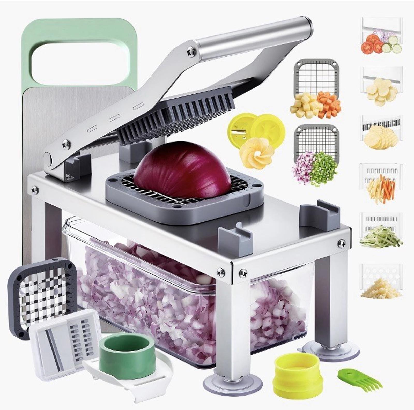 VEVOR 9-in-1 Fru Food Cutter Slicer 9 Blades Stainless Steel