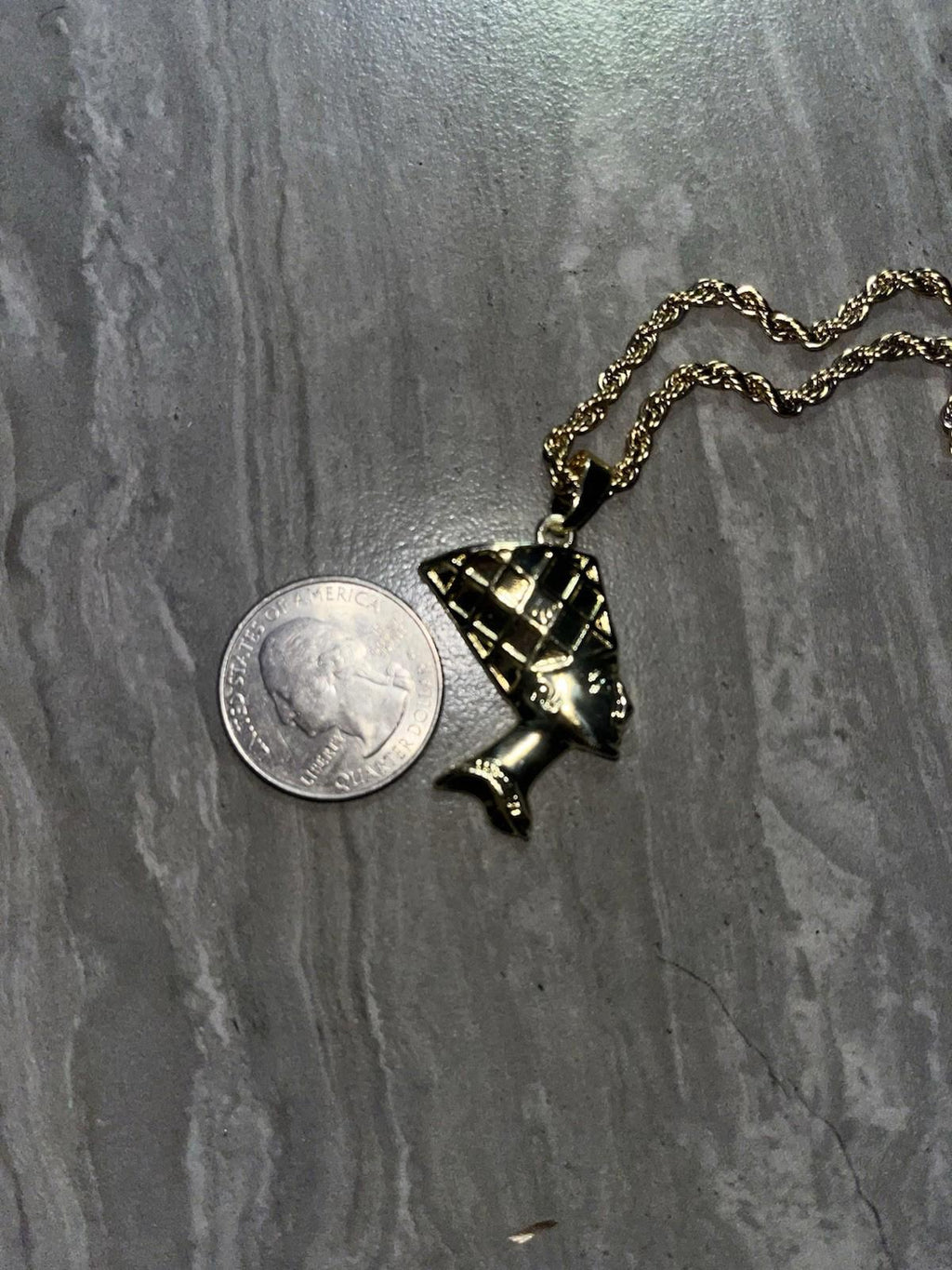 Egyptian Queen Nefertiti Necklace 14k Gold Platted Nefertiti