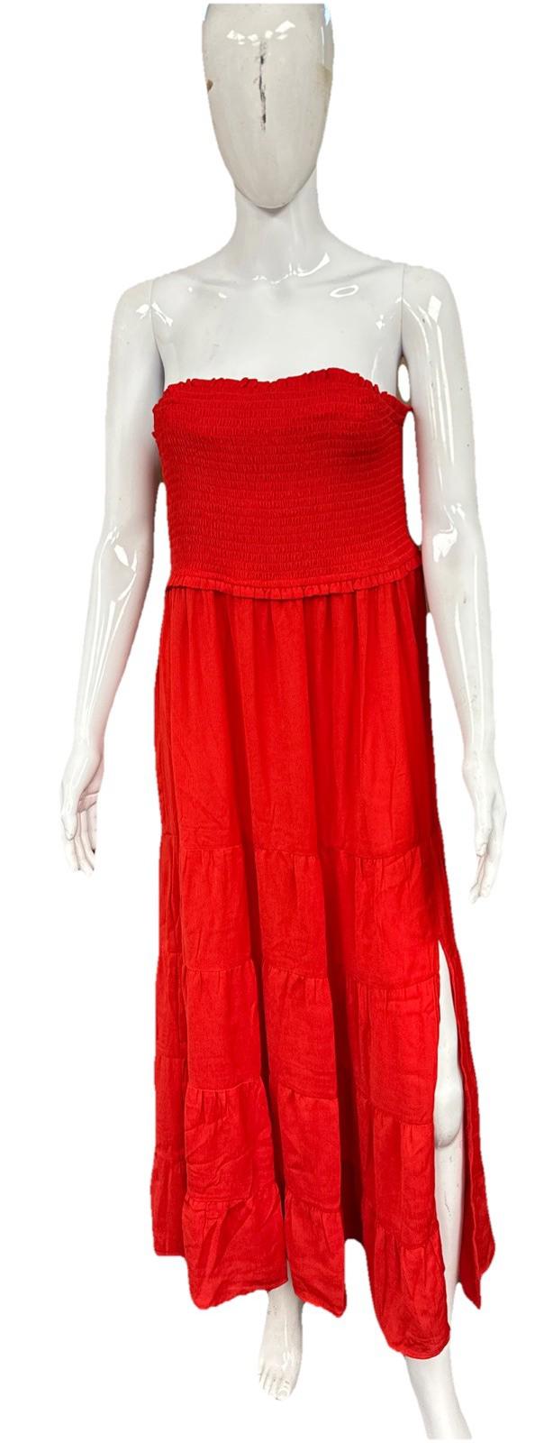 Wild Fable Red Tube Top Flare Dress Sundress Medium New