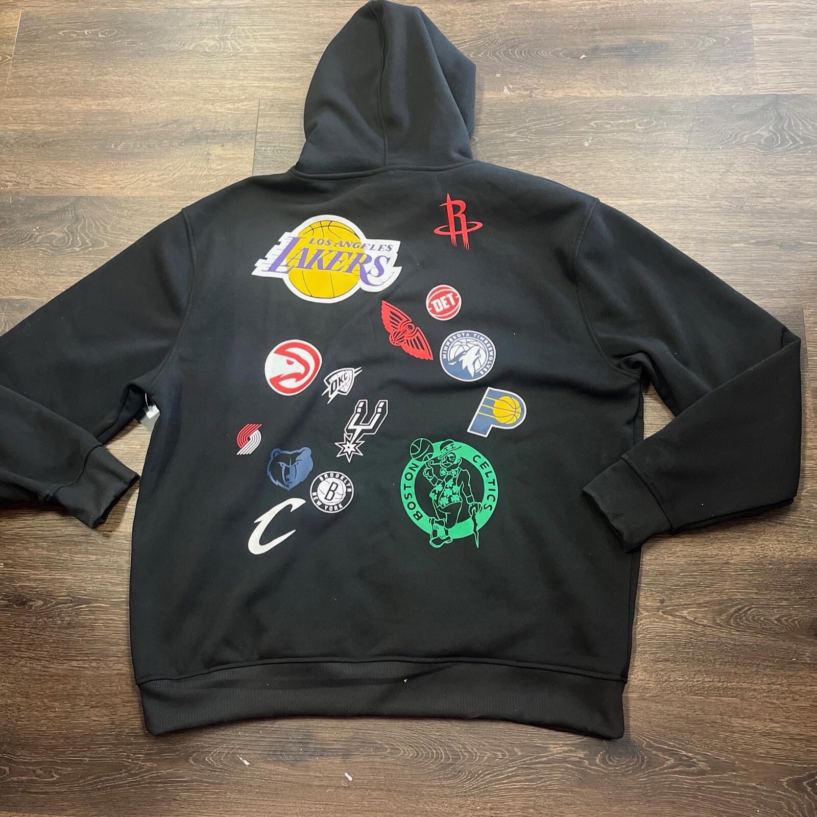 Men’s Ultra Game NBA Team Logos Pullover Hoodie Black 3XL