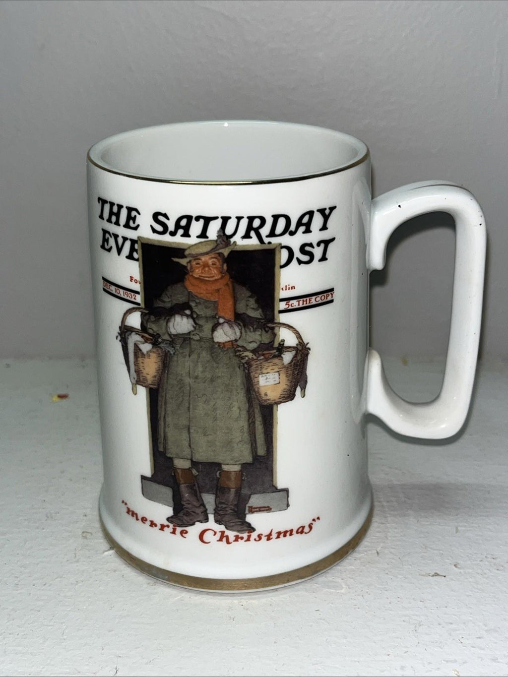 Vtg The Saturday Evening Post Coffee Mug Tea 1986 Christmas