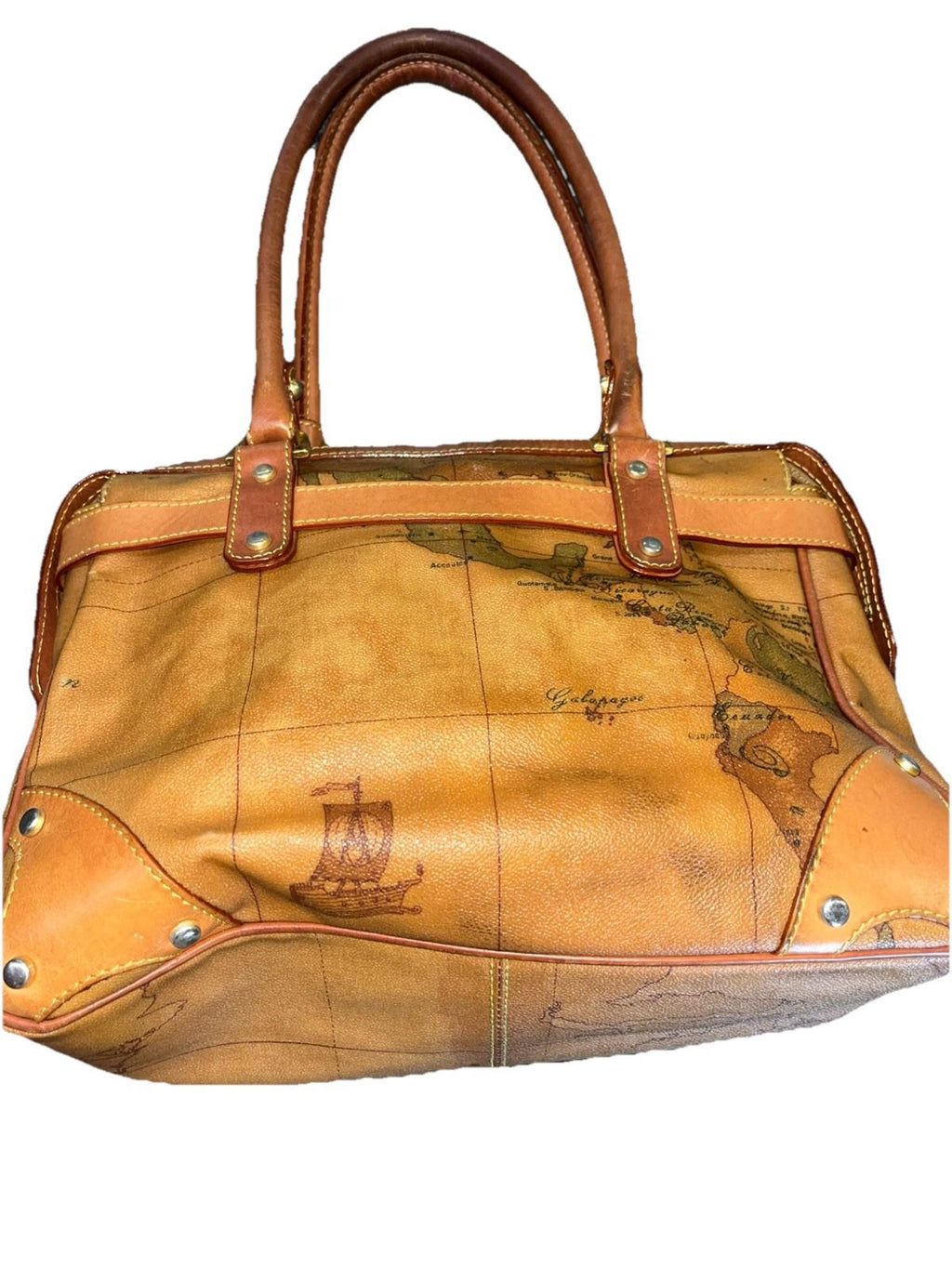 ALVIERO MARTINI 1A CLASSE  Geo Print Leather Handbag Bag