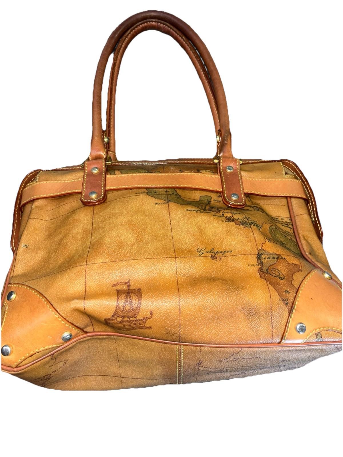 ALVIERO MARTINI 1A CLASSE  Geo Print Leather Handbag Bag