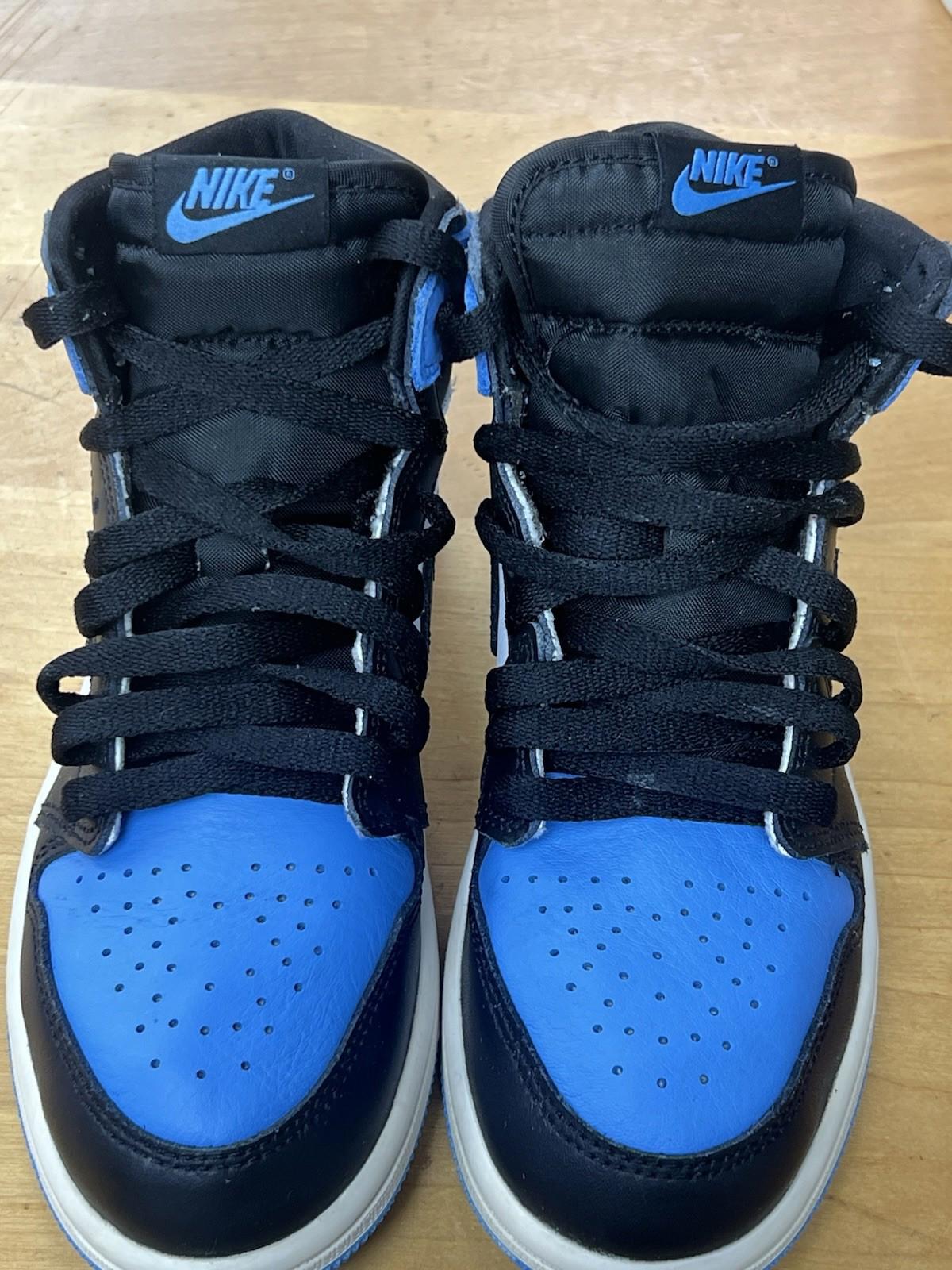 Jordan Air Jordan 1 Mid Shoes Boys  3Y Blue Black Basketball