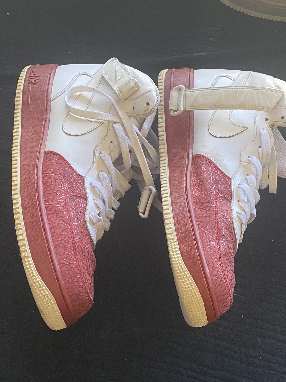 Nike Air Force 1 Mid '07 315123-113 Men White/Red Leather 13