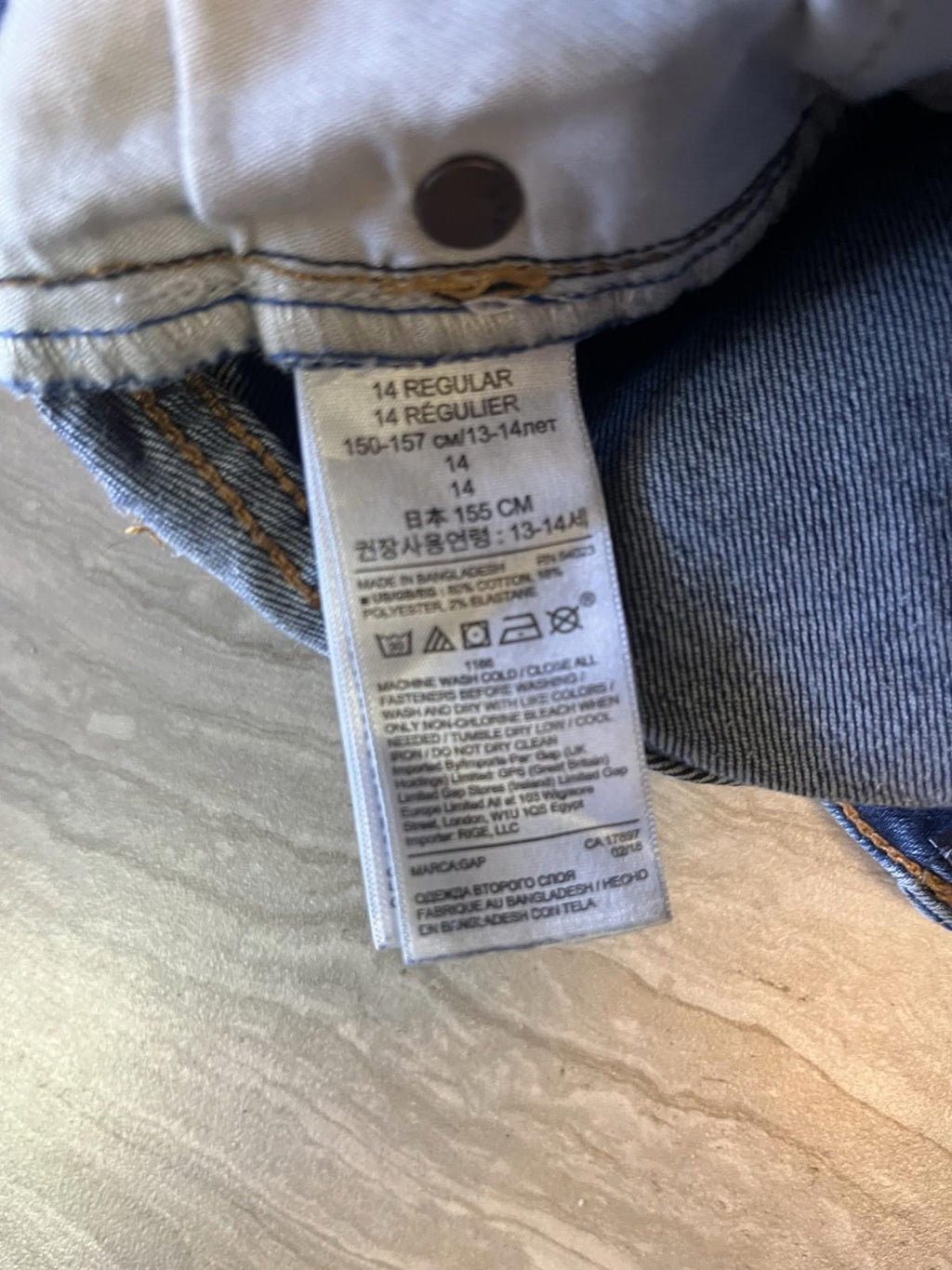 Gap Kids Boys Jeans Size 14 Regular Blue Slim Straight Denim