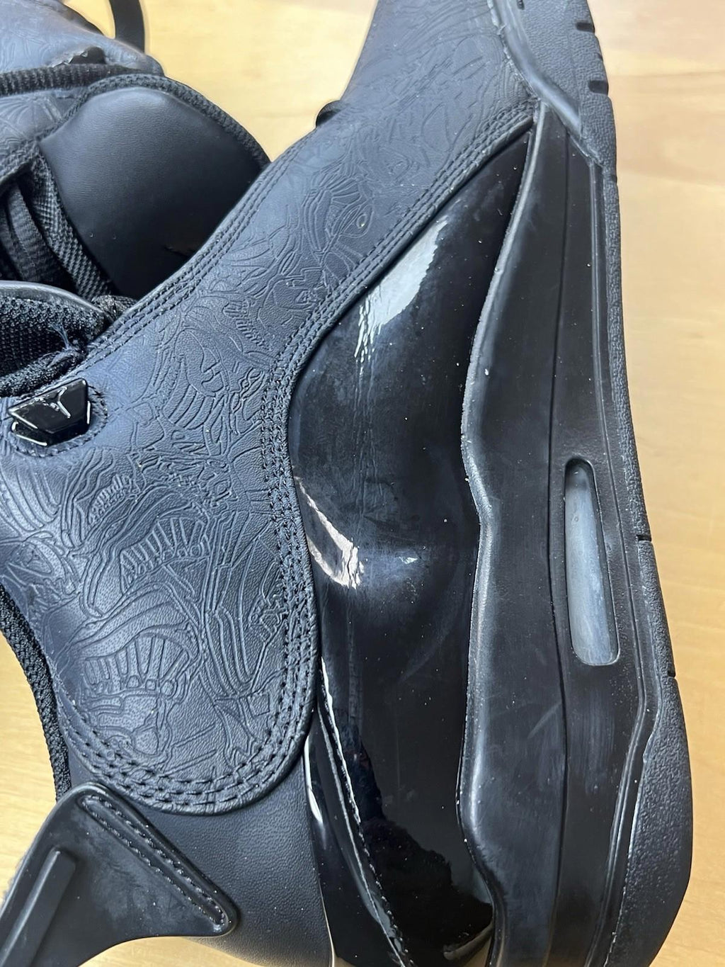 Jordan Zero Triple Black Leather Mid 8.5 Sneaker 311046003
