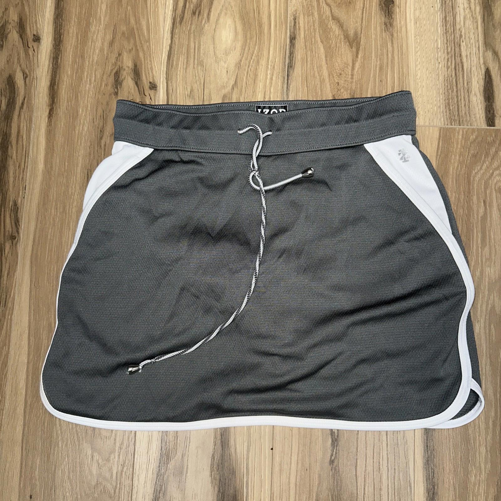Izod Golf Gray White Drawstring Elastic Skort Size Small