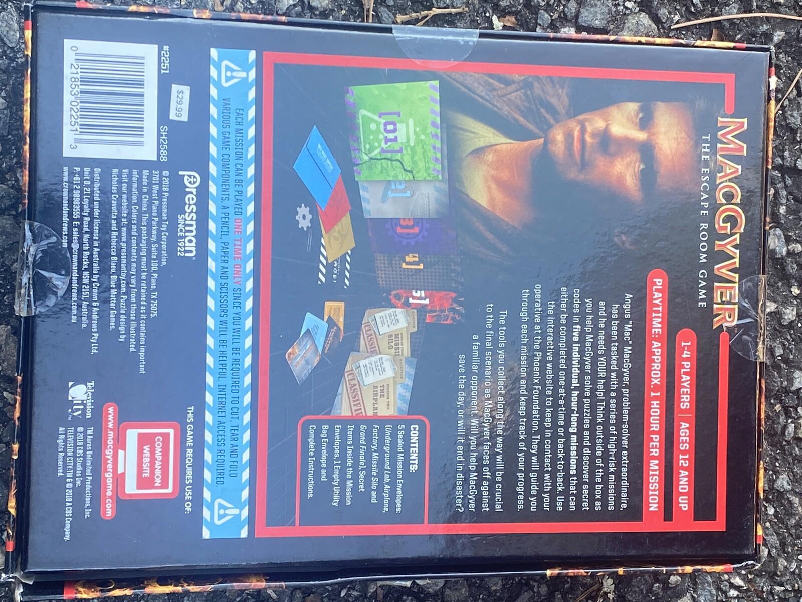 Pressman MacGyver The Escape Room Game - BRAND NEW FACTORY
