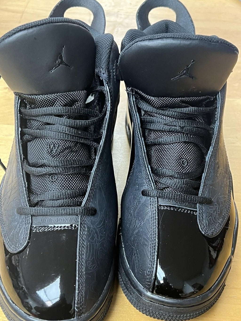 Jordan Zero Triple Black Leather Mid 8.5 Sneaker 311046003
