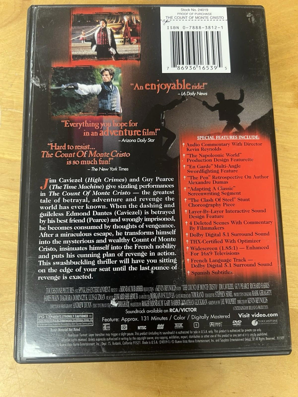 The Count of Monte Cristo (DVD, 2002)