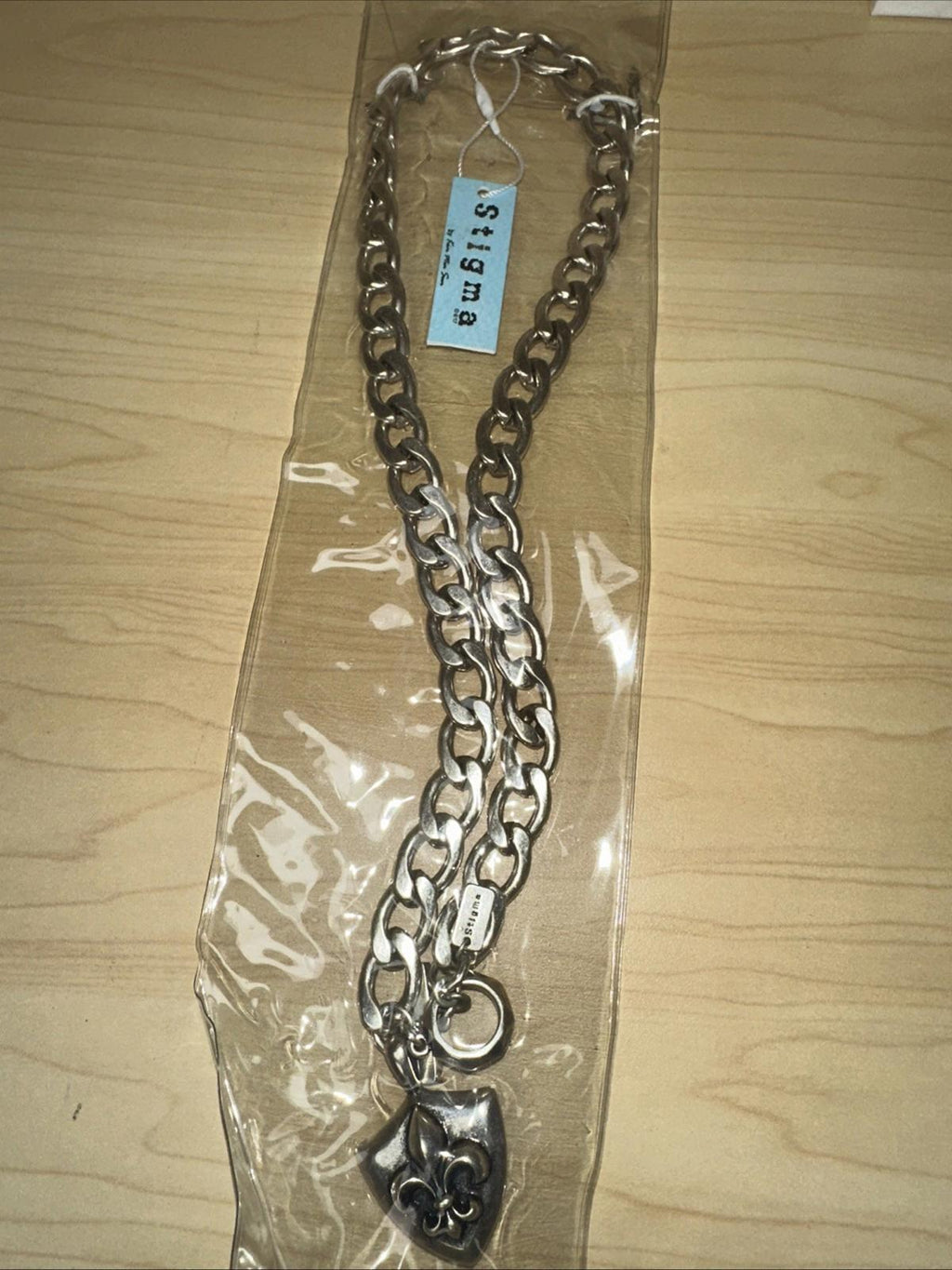 Stigma Silver heavy chain necklace-NWT