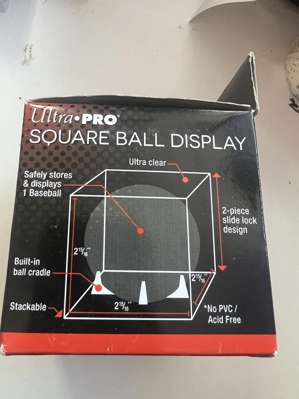 Ultra Pro Square Baseball Cube Display Case Built In Cradle