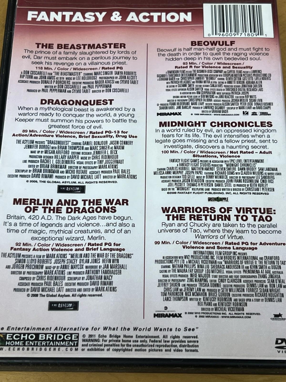 6-Movie Pack: Fantasy  Action - DVD - GOOD