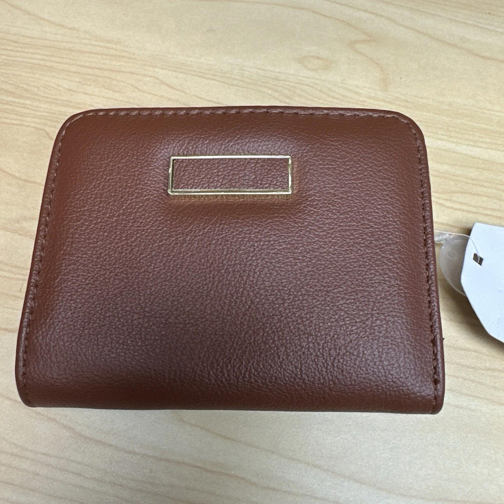 Time And Tru Brown faux Leather Twofold Wallet New