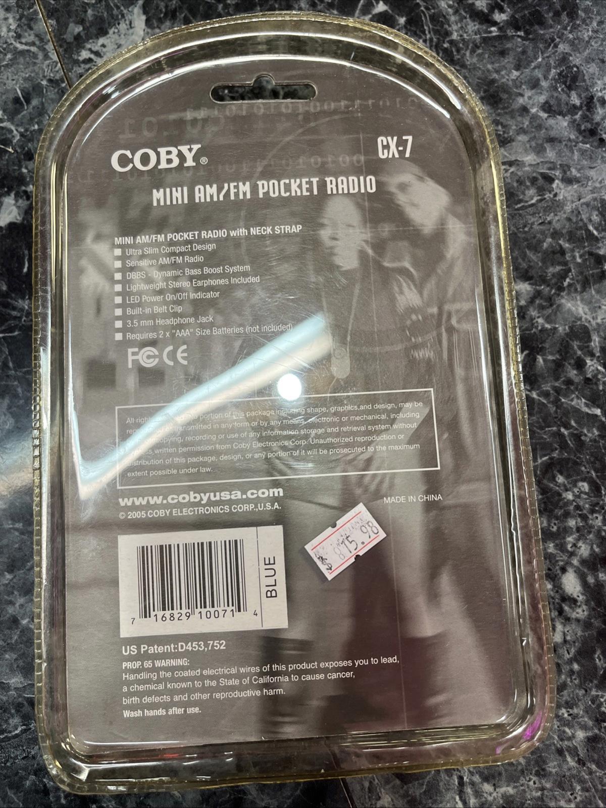 COBY CX-7 Mini AM/FM Pocket Portable Radio w/ Neck Strap