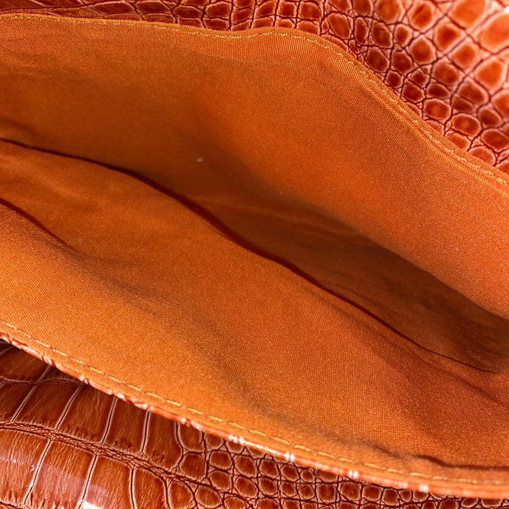 Rossetti Orange Faux Croc Skin Shoulder Bag