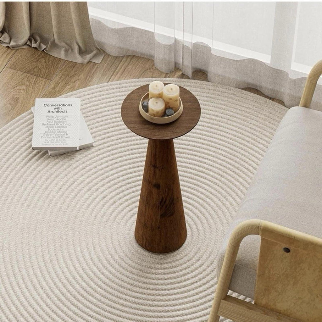 COZAYH Pedestal Tall Round Martini Table for Living Walnut