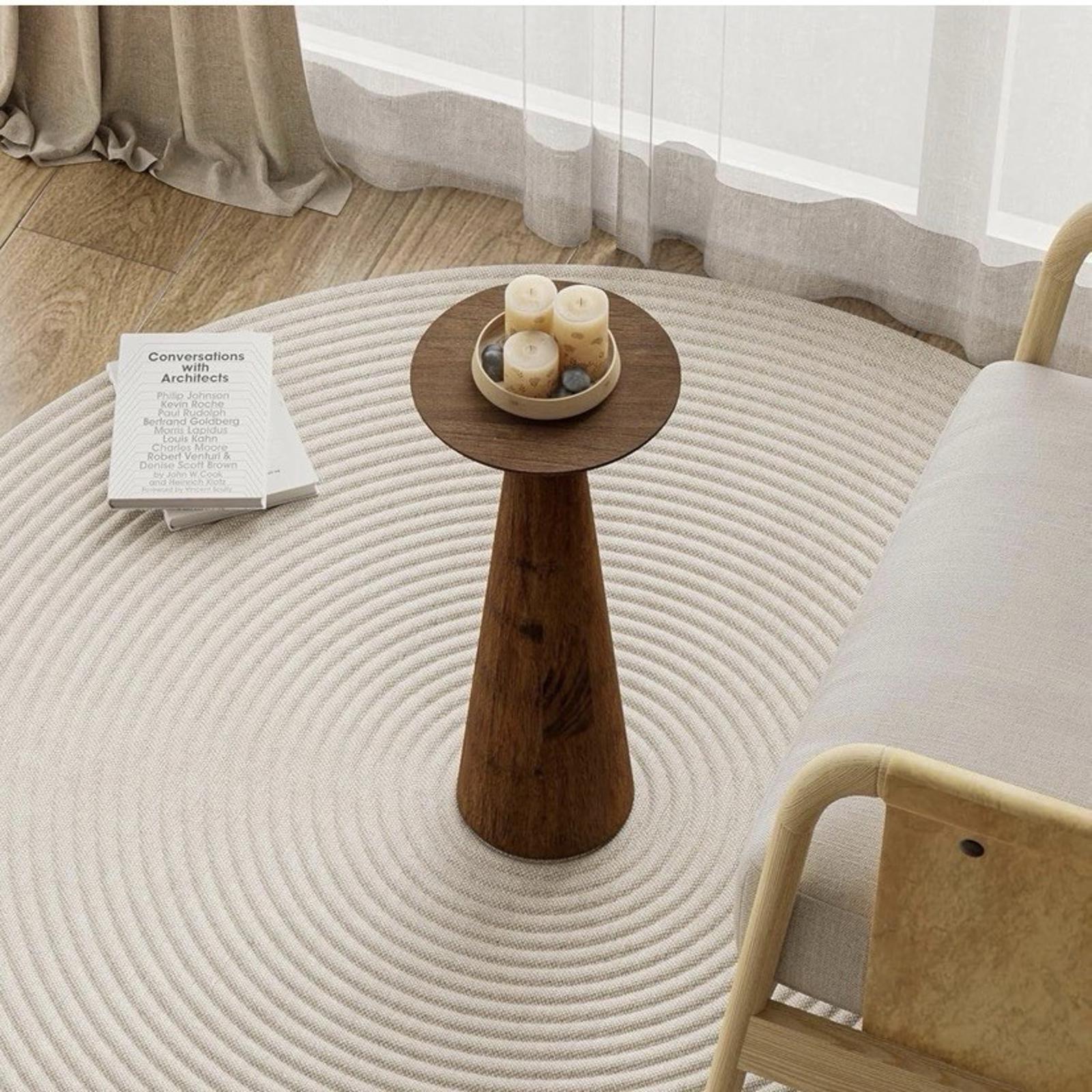 COZAYH Pedestal Tall Round Martini Table for Living Walnut