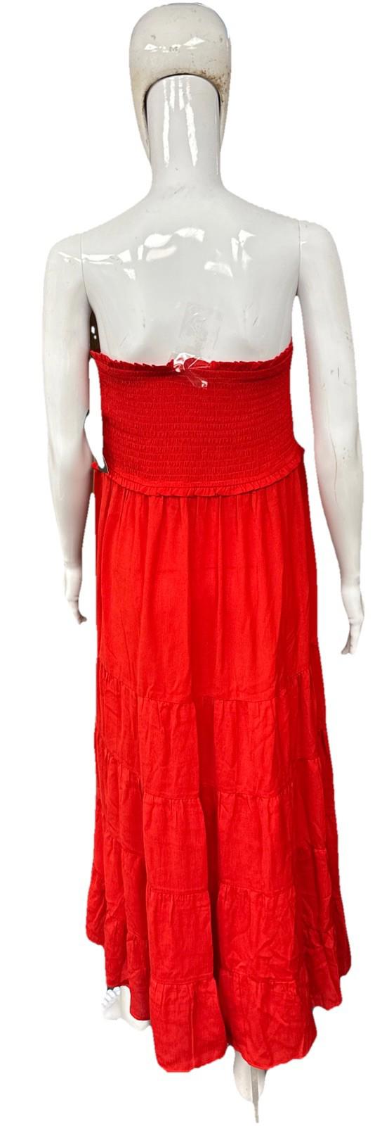Wild Fable Red Tube Top Flare Dress Sundress Medium New