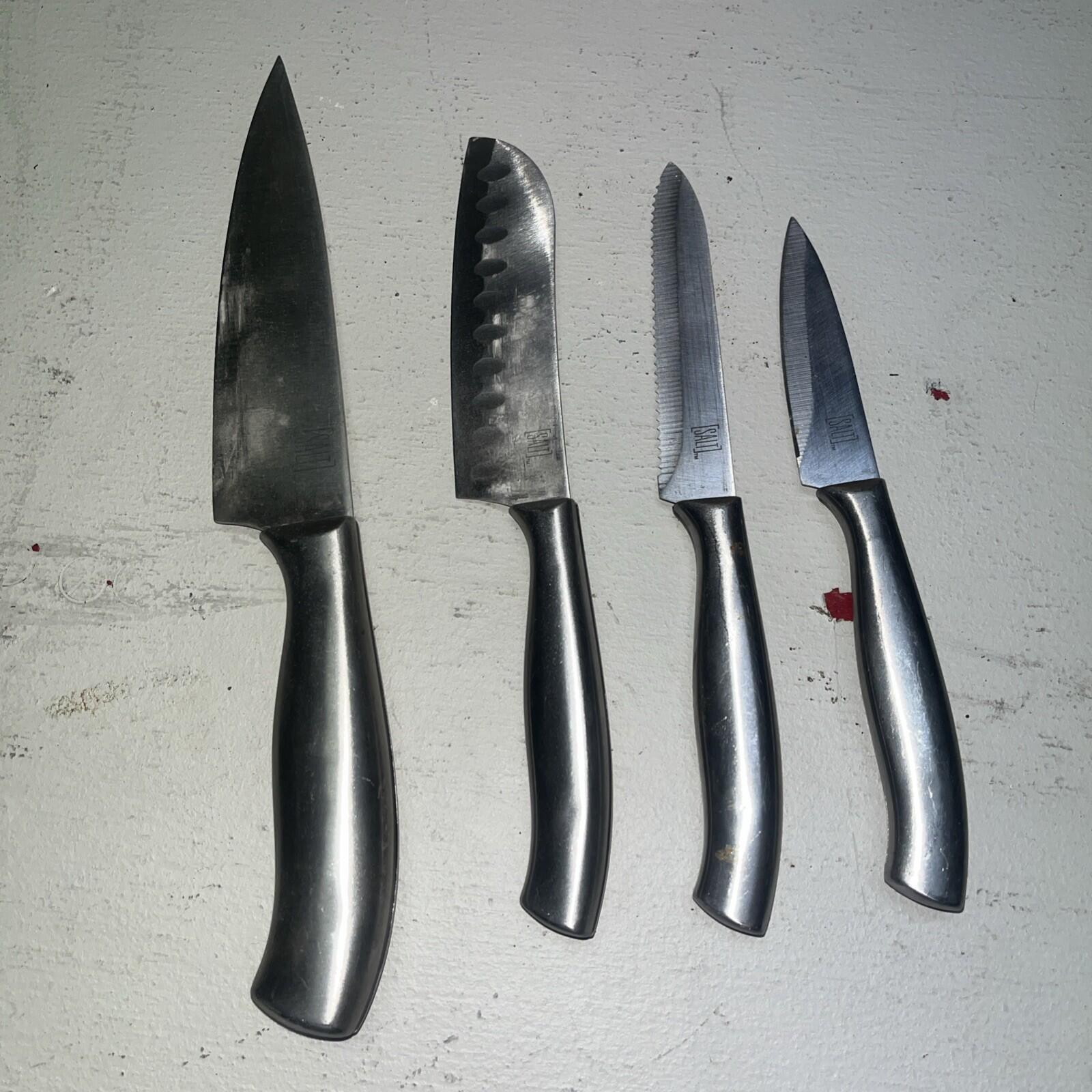 Salt 4 Piece Knife Set With Wooden Holder