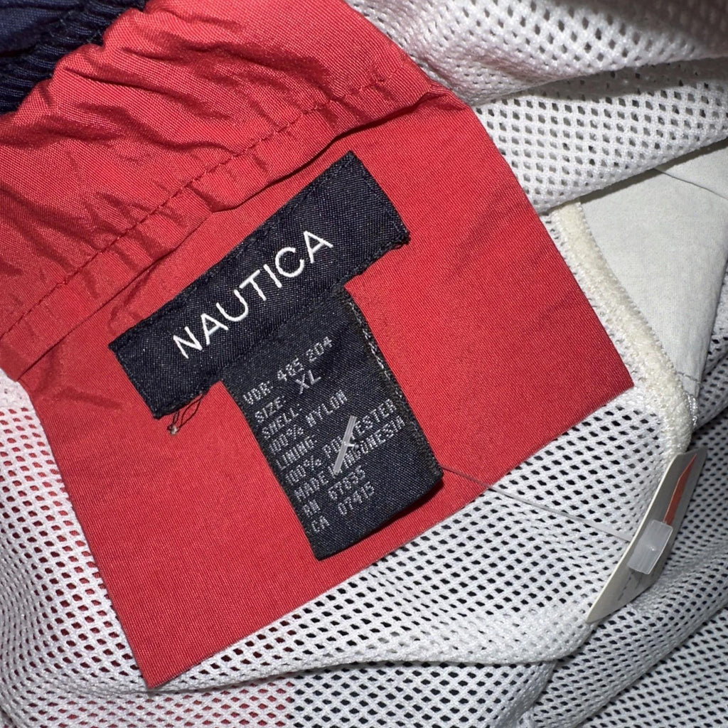 Nautica Mens Swim Trucks Size XL Red, White, Navy Drawstring