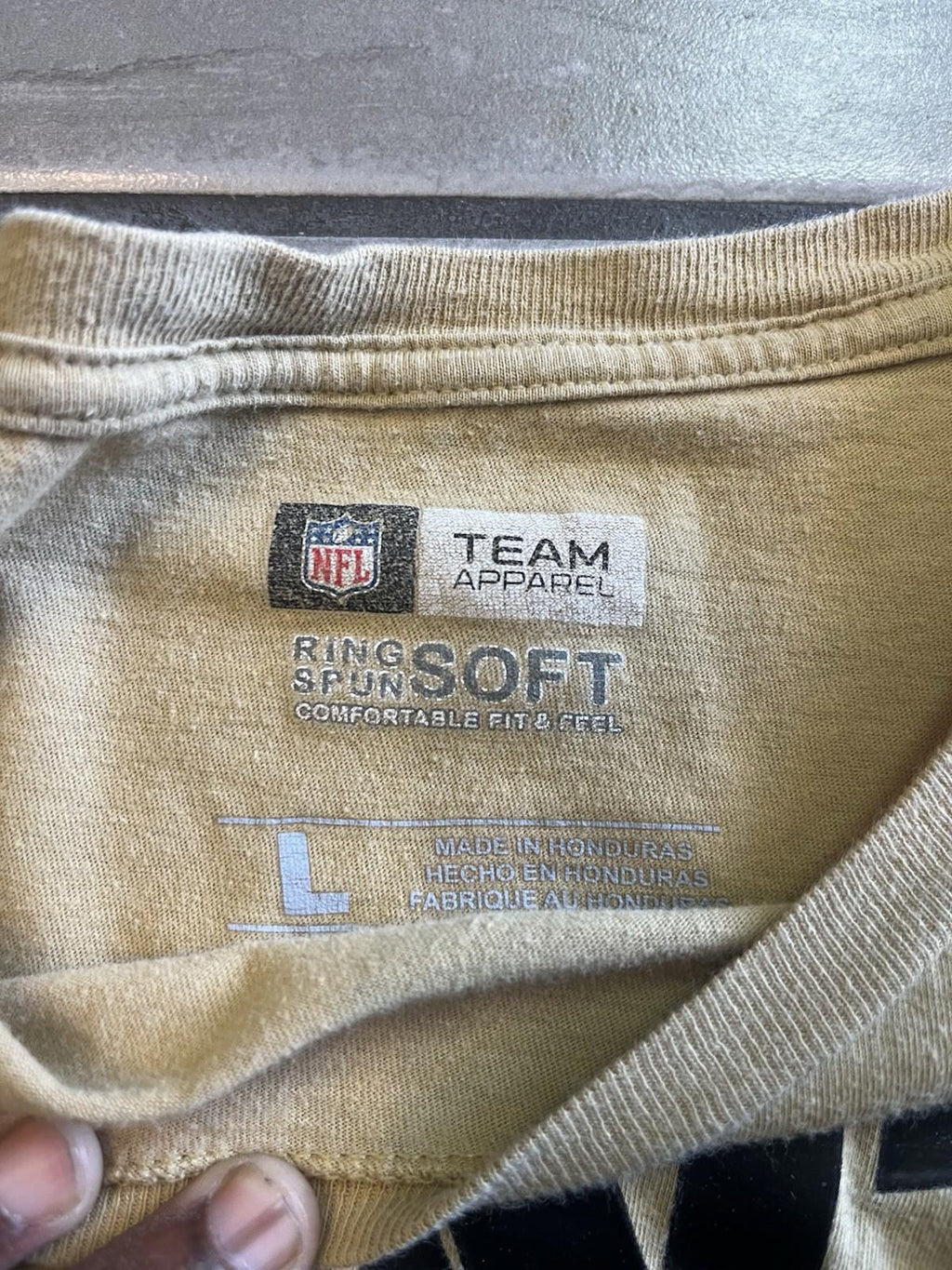New Orleans Saints Shirt Mens Large Tan NFL Football Team