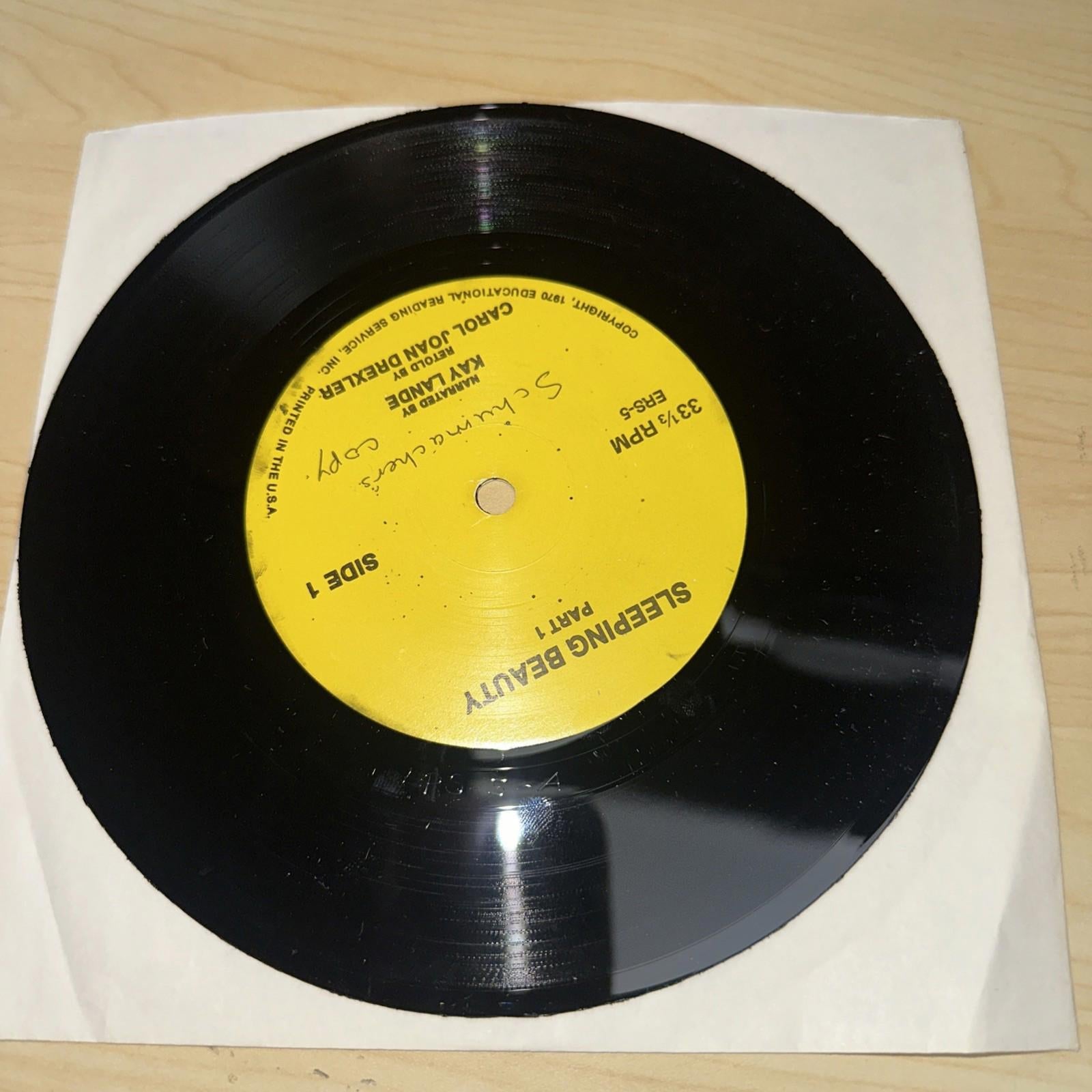 Sleeping Beauty Educational Reading Service Book & 45 RPM