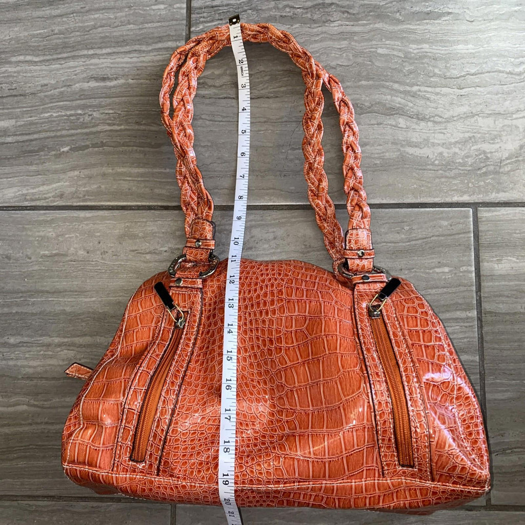 Rossetti Orange Faux Croc Skin Shoulder Bag