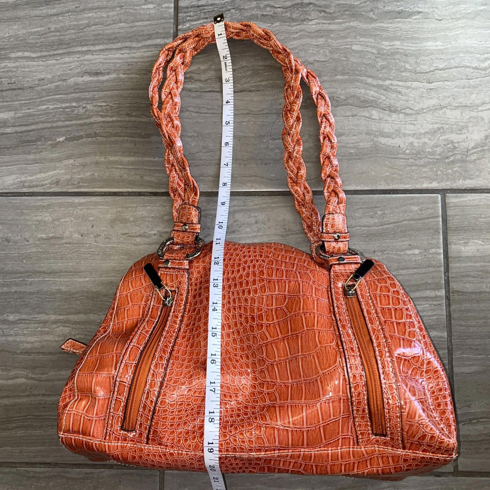 Rossetti Orange Faux Croc Skin Shoulder Bag