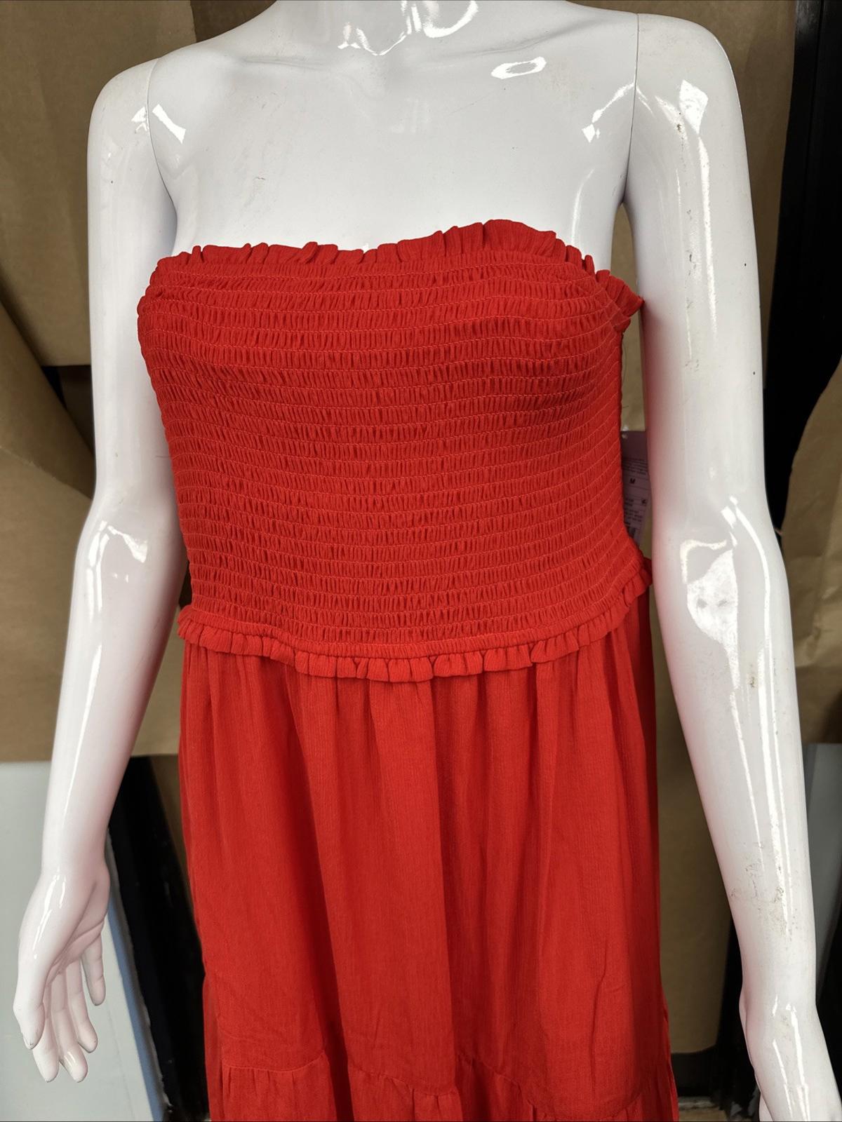 Wild Fable Red Tube Top Flare Dress Sundress Medium New