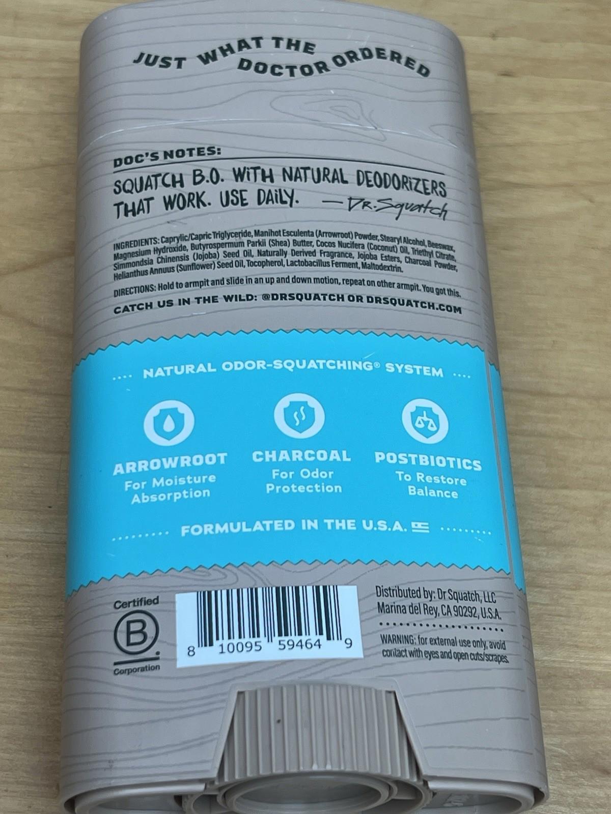 DR. Squatch Coconut Castaway Men's Aluminum Free Deodorant