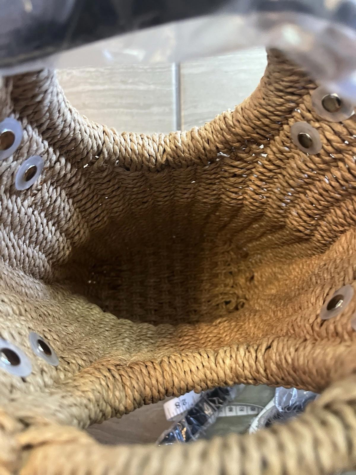 Small Straw Hand Woven Floral Shoulder Bag Handbag