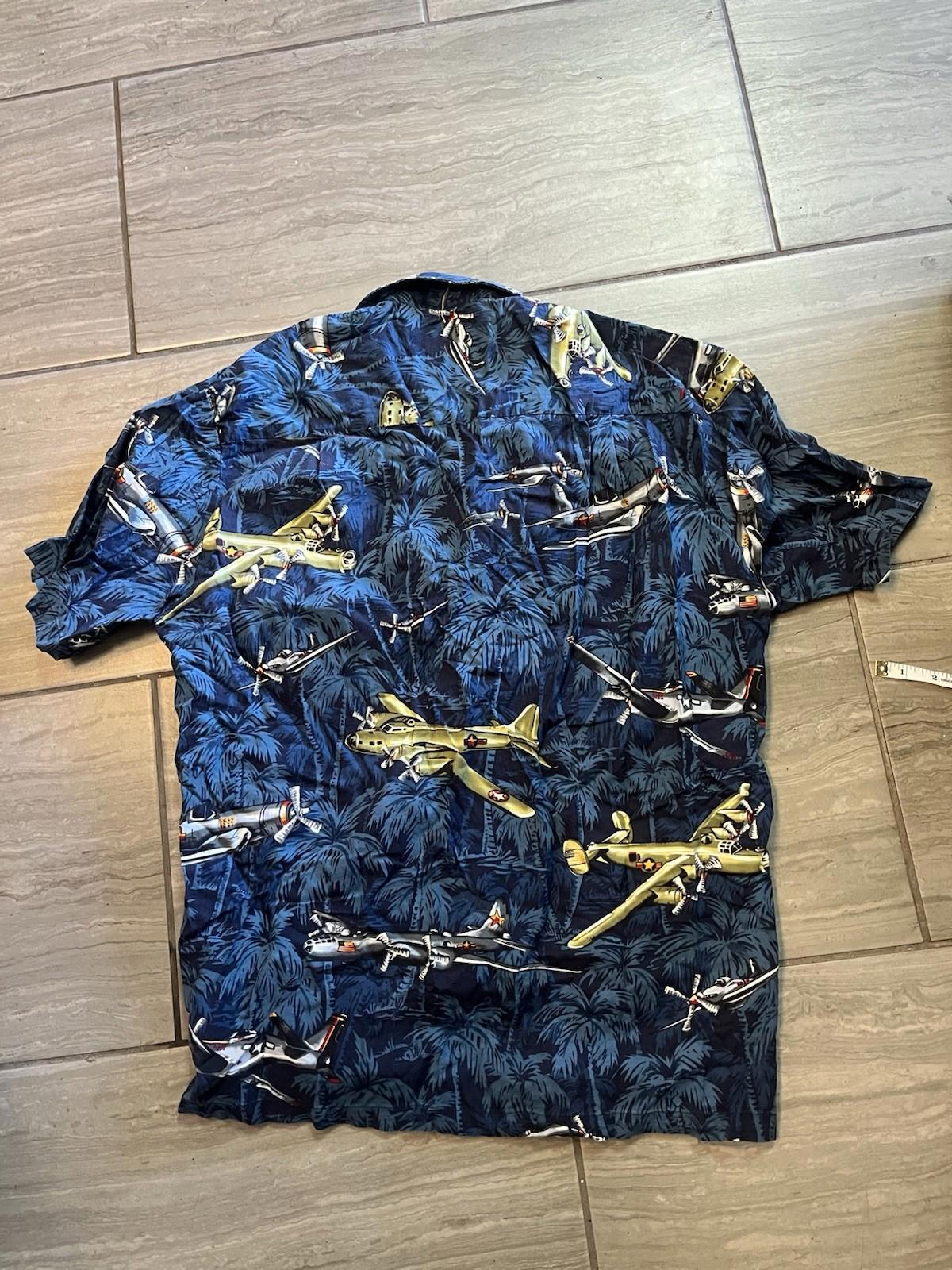 Kalaheo Mens M Hawaiian Shirt All Over Airplane Short Sleeve