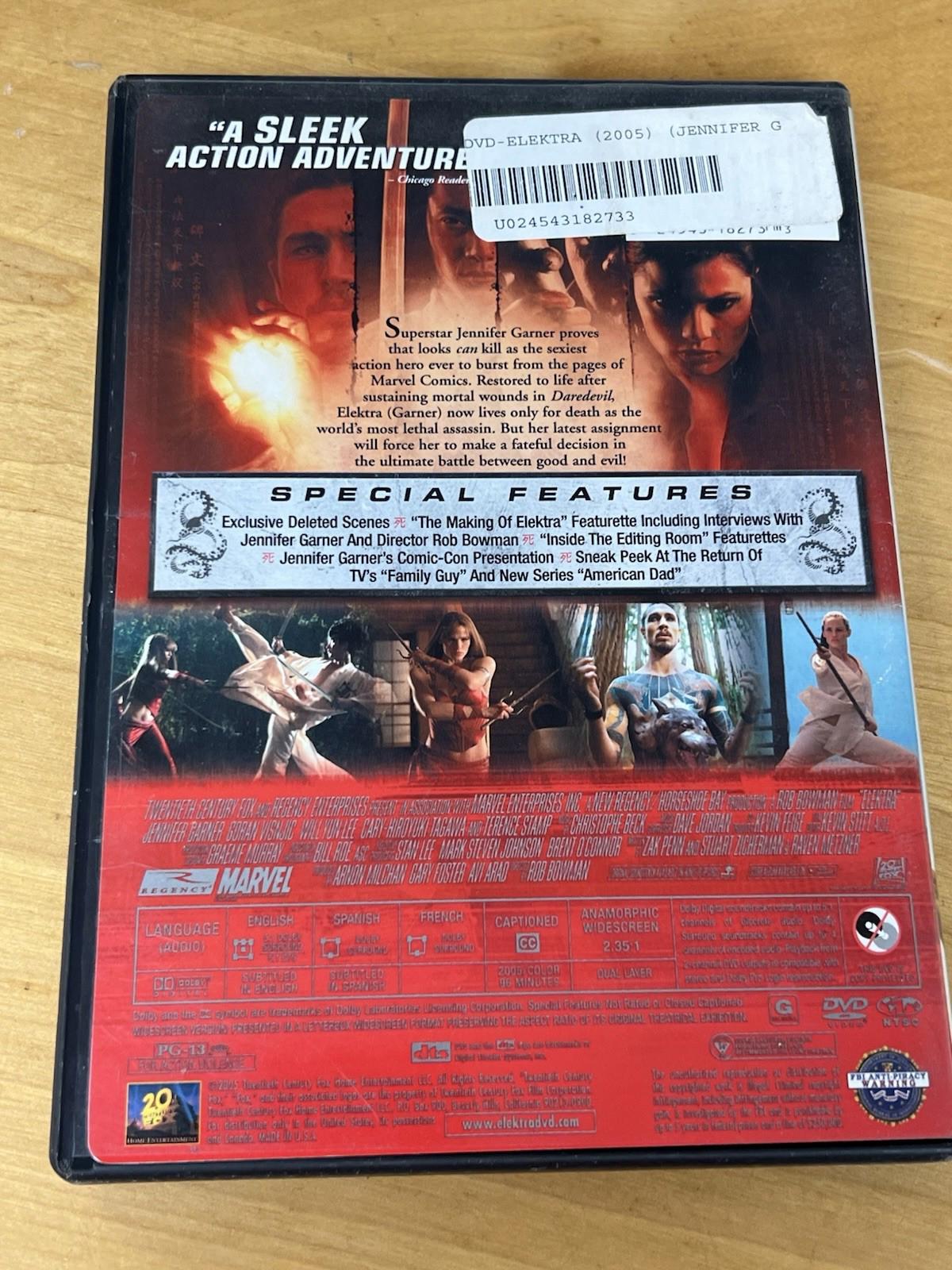ELEKTRA  -  DVD  Widescreen "not new, still Good to mint"