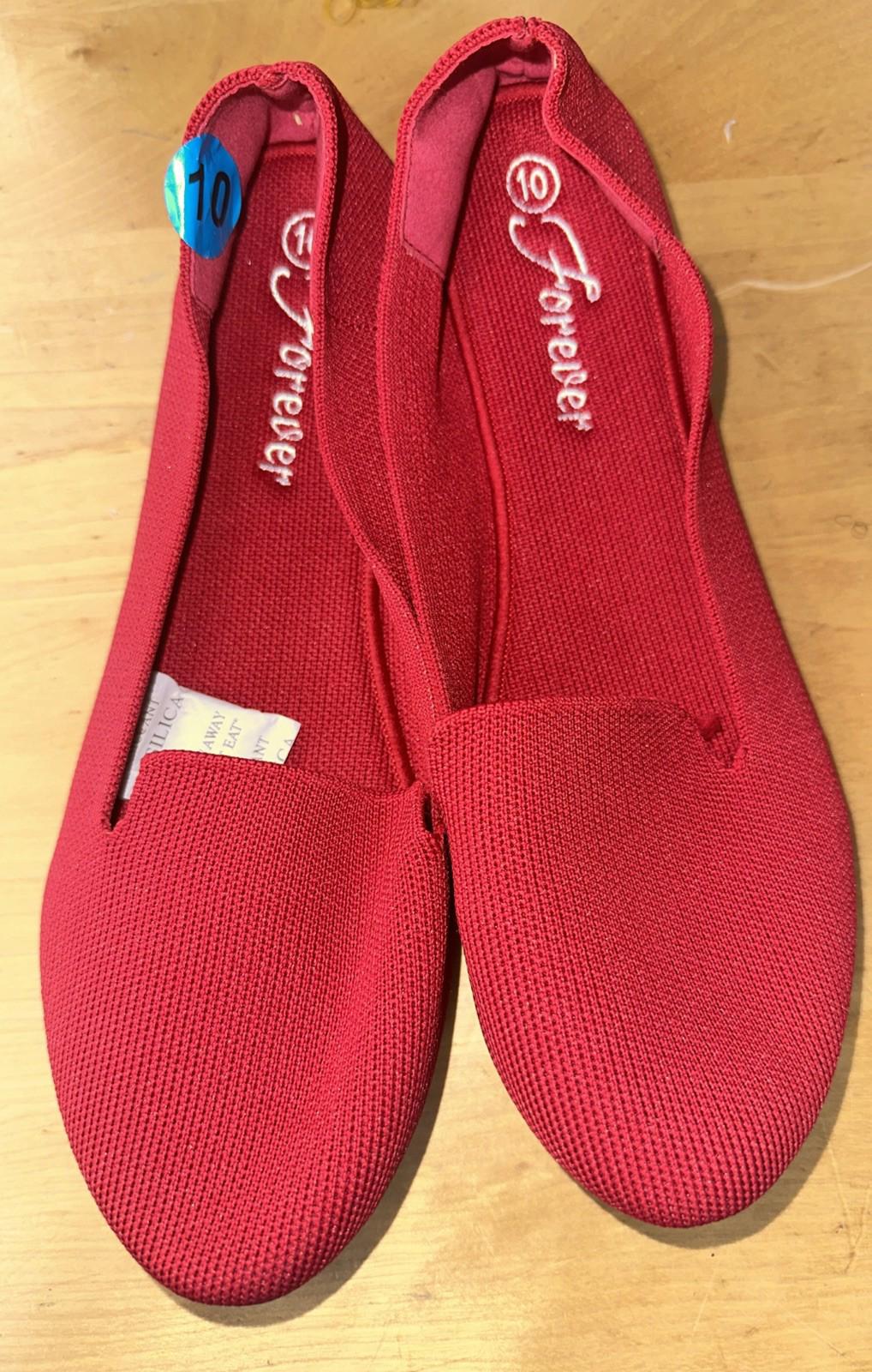 Forever Red Knit Ballet Flat Women's Size 10 Preppy Academia