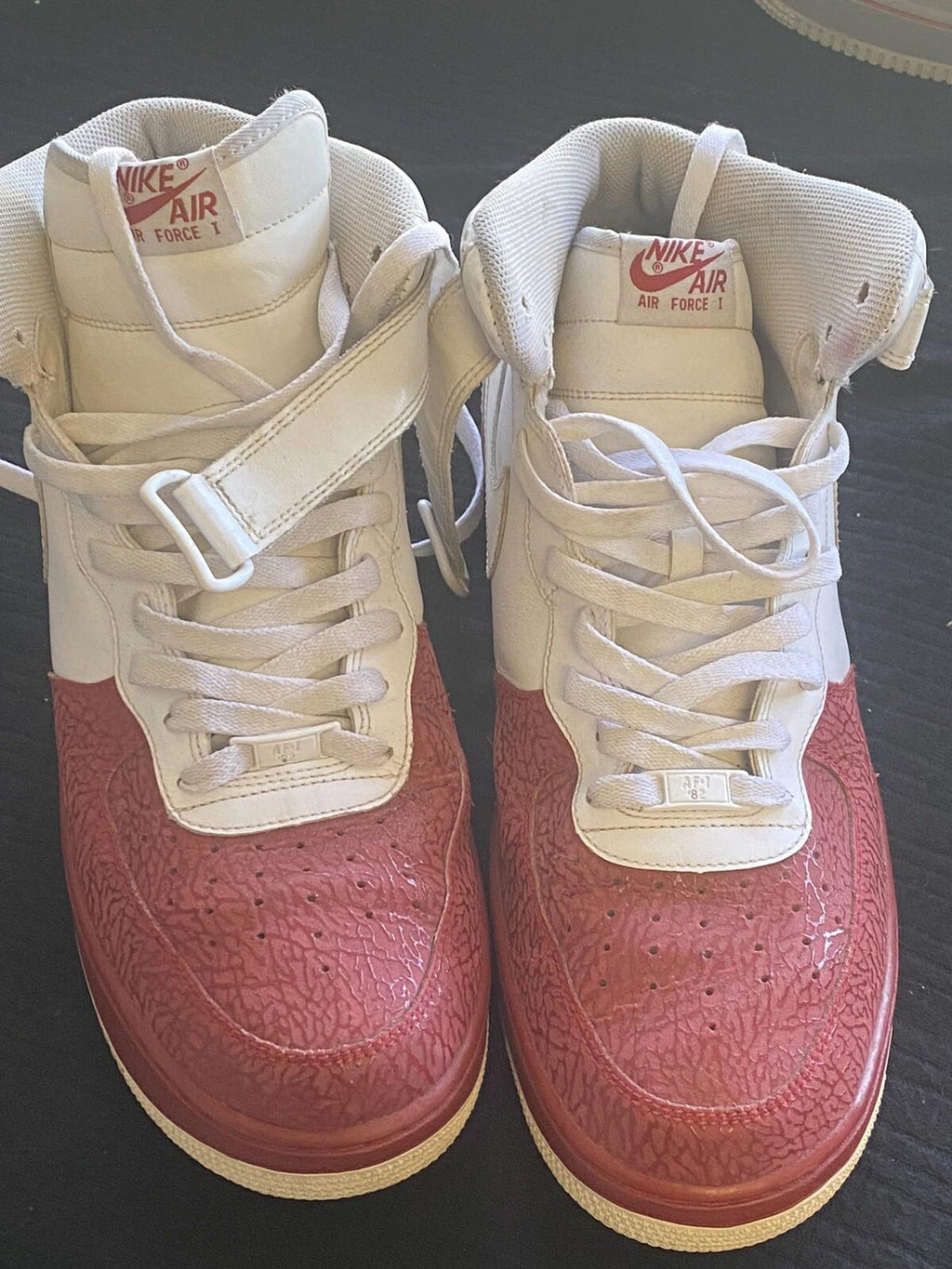 Nike Air Force 1 Mid '07 315123-113 Men White/Red Leather 13
